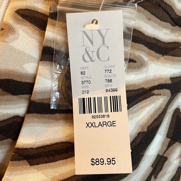 NWT GABRIELLE UNION NY & CO animal print short dress size XXL brown/tan/cream - Picture 6 of 8